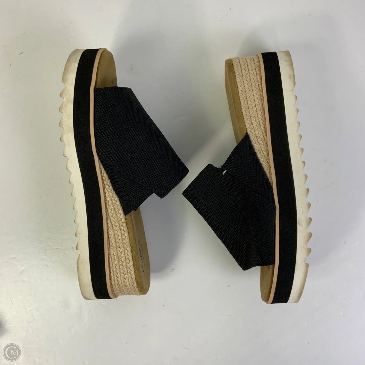 Sandals Heels Wedge By Toms In Black, Size: 8.5