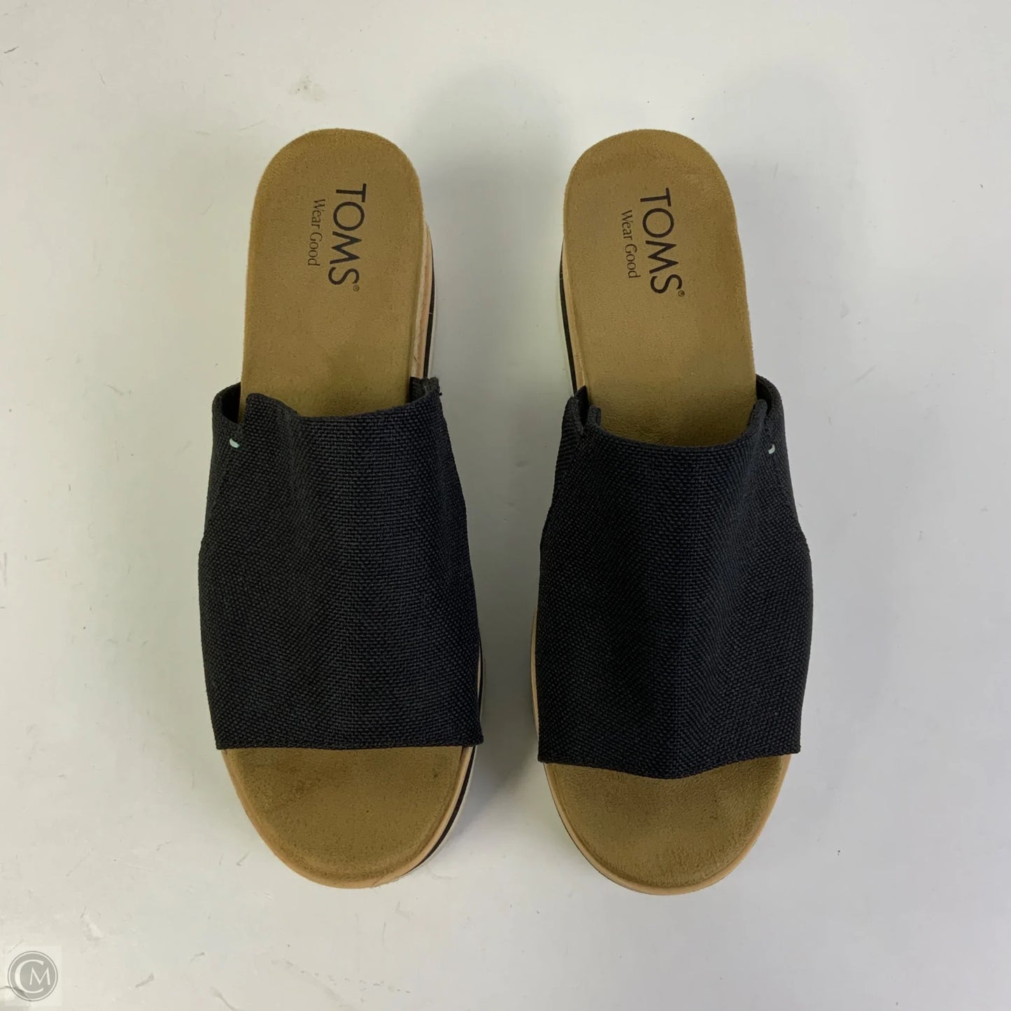 Sandals Heels Wedge By Toms In Black, Size: 8.5