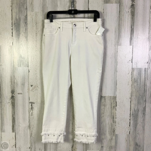 Jeans Cropped By Chicos In White Denim, Size: 4
