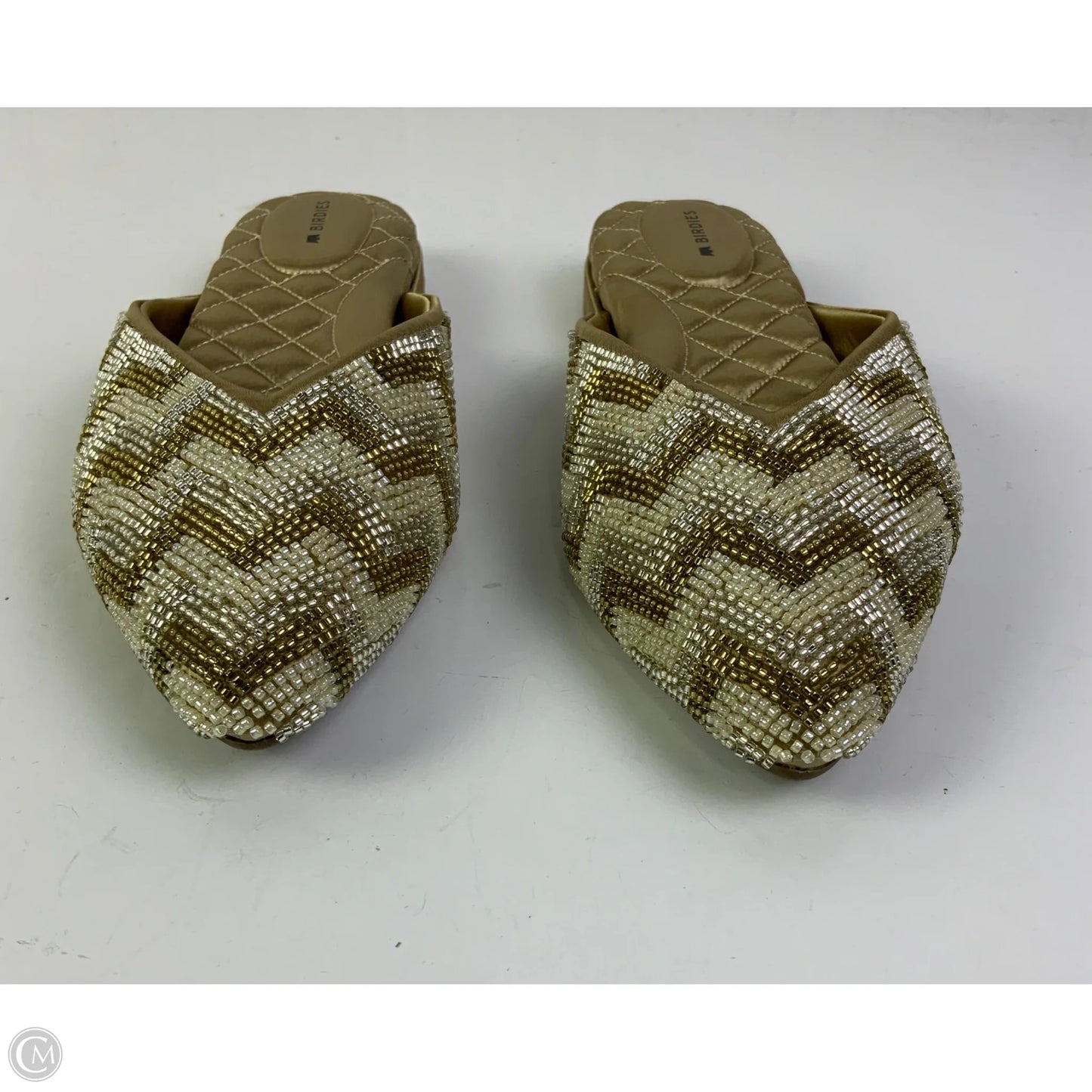 Shoes Flats By Birdies In Gold, Size: 8