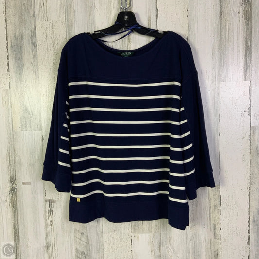 Sweatshirt Crewneck By Lauren By Ralph Lauren In Navy, Size: Xl