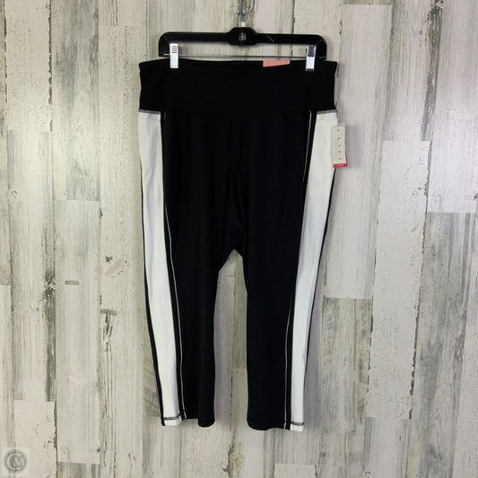 Athletic Leggings Capris By Livi Active In Black & White, Size: 1x