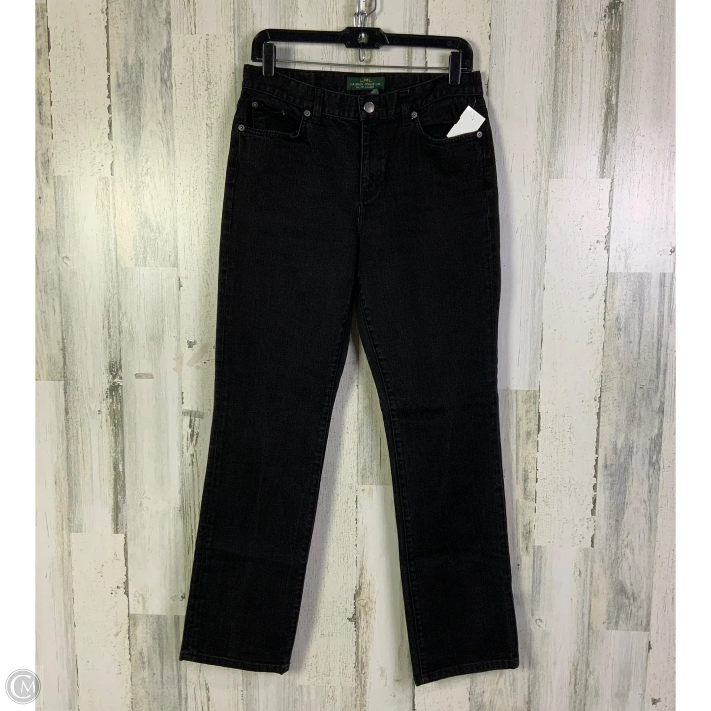 Jeans Straight By Lauren By Ralph Lauren In Black Denim, Size: 6