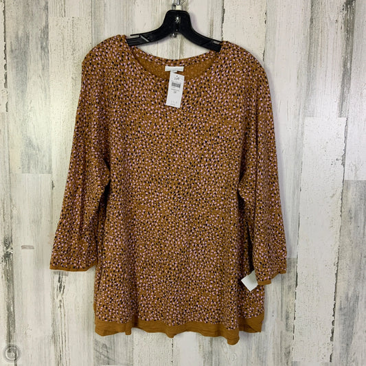 Top Long Sleeve By J. Jill In Brown, Size: 2x