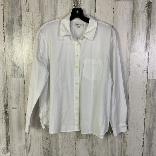Top Long Sleeve By Madewell In White, Size: M