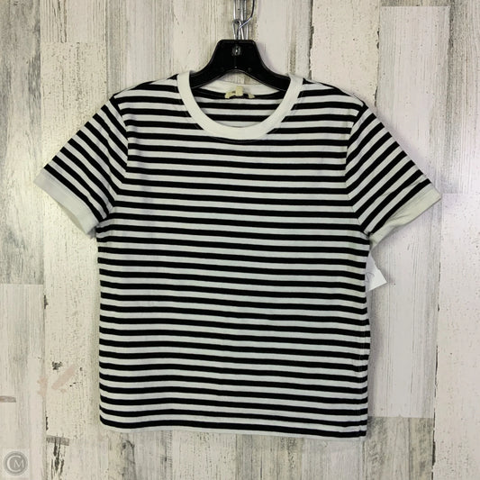 Top Short Sleeve By Madewell In Black & White, Size: M