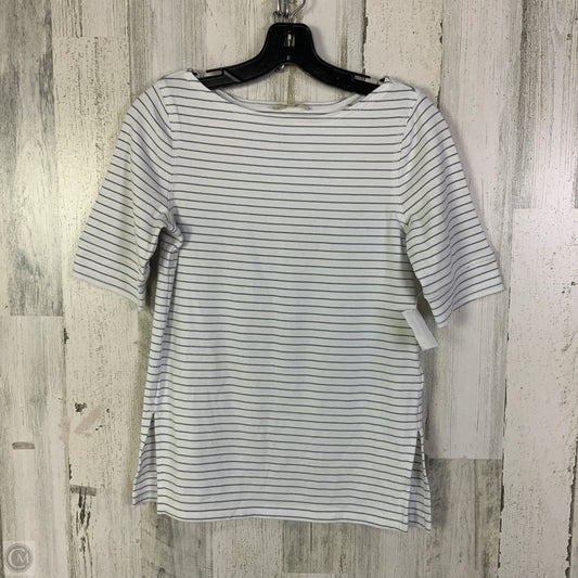 Top 3/4 Sleeve By Madewell In Blue & White, Size: M