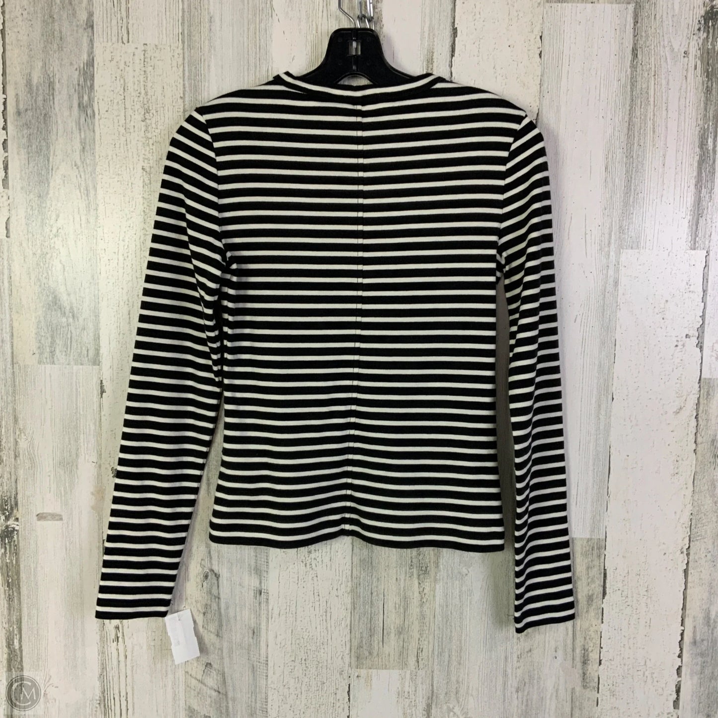 Top Long Sleeve Basic By Madewell In Black & White, Size: M