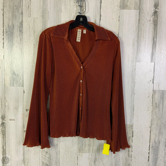 Top Long Sleeve By Dolan Left Coast In Orange, Size: Xs