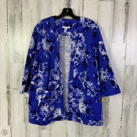 Cardigan By Isaac Mizrahi Live Qvc In Blue, Size: 1x