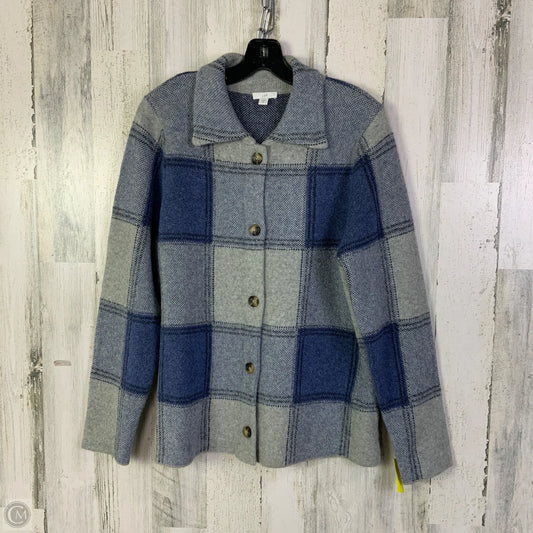 Sweater Cardigan By J. Jill In Blue & Grey, Size: S
