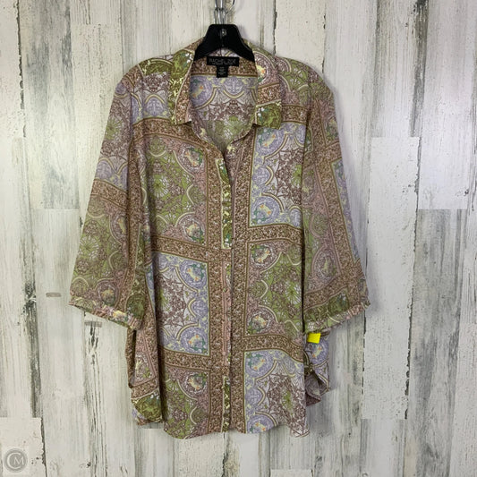 Top 3/4 Sleeve By Rachel Zoe In Multi-colored, Size: 2x