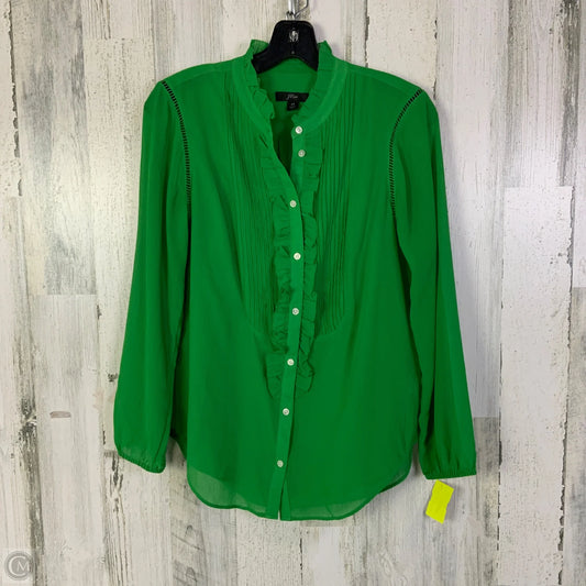 Top Long Sleeve By J. Crew In Green, Size: Xs