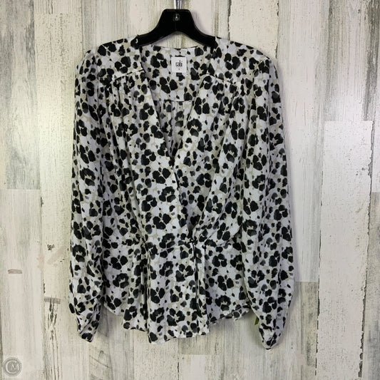 Top Long Sleeve By Cabi In Animal Print, Size: S