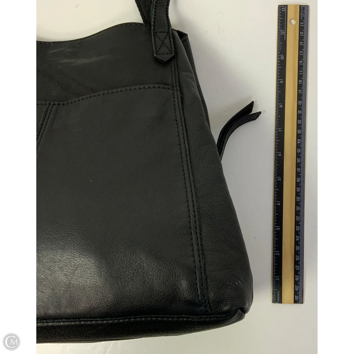 Handbag Leather By Margot, Size: Medium