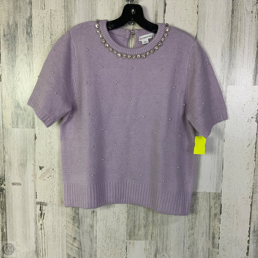 Sweater Short Sleeve By Liz Claiborne In Purple, Size: Lp