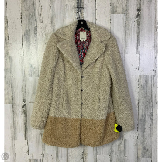 Coat Faux Fur & Sherpa By Elevenses In Cream, Size: M