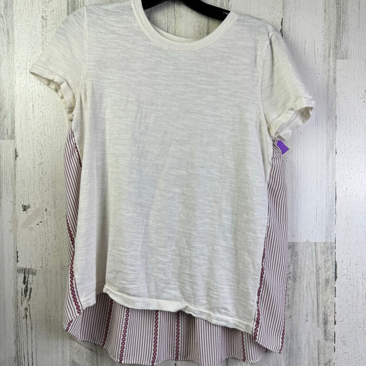 White Top Short Sleeve Loft, Size S