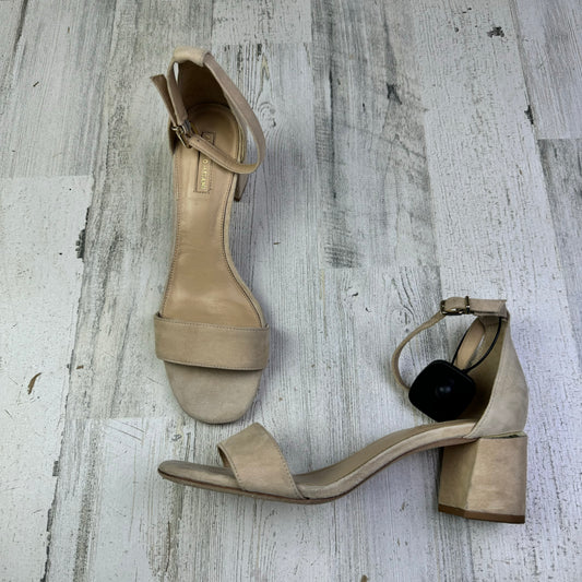 Cream Sandals Heels Block Antonio Melani, Size 10