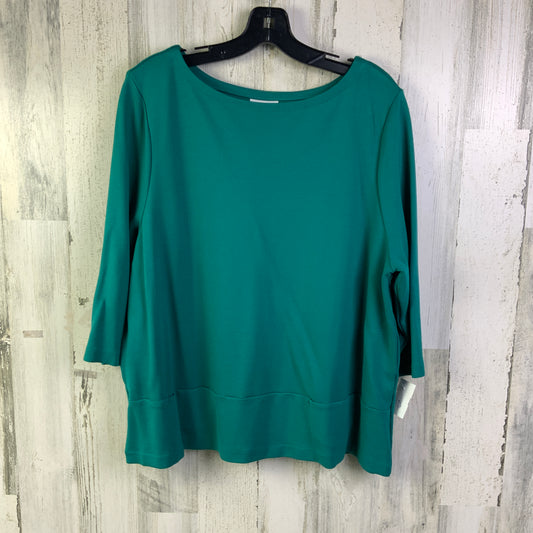 Top 3/4 Sleeve Basic By J. Jill In Green, Size: Xl