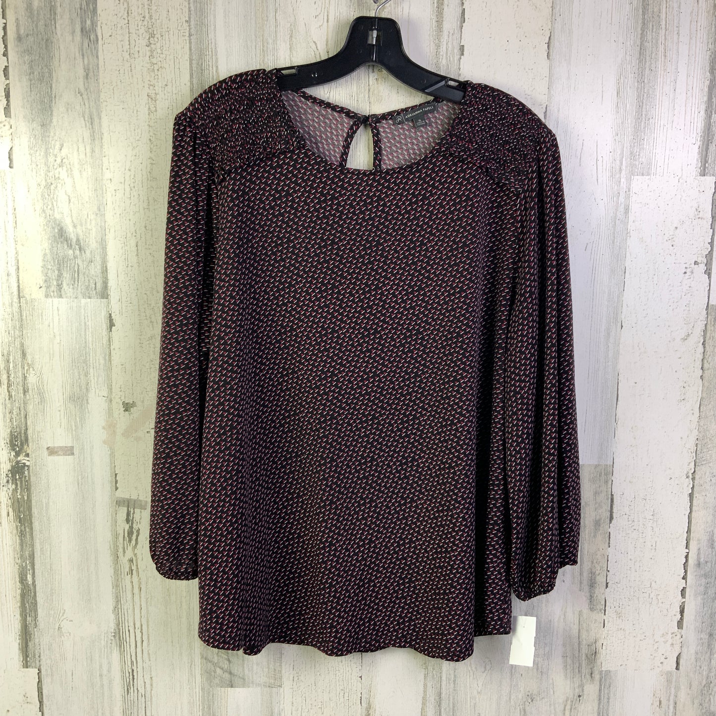 Top 3/4 Sleeve By Adrianna Papell In Black, Size: Xl