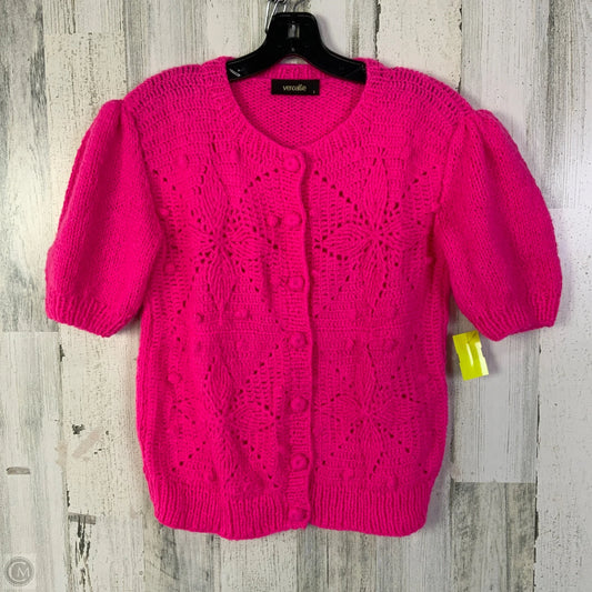 Cardigan By Clothes Mentor In Pink, Size: M