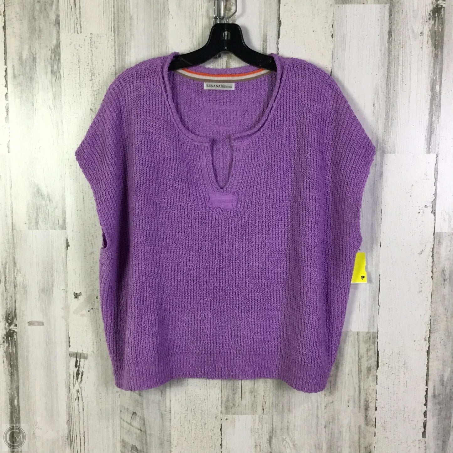 Sweater Short Sleeve By Zenana In Purple, Size: L