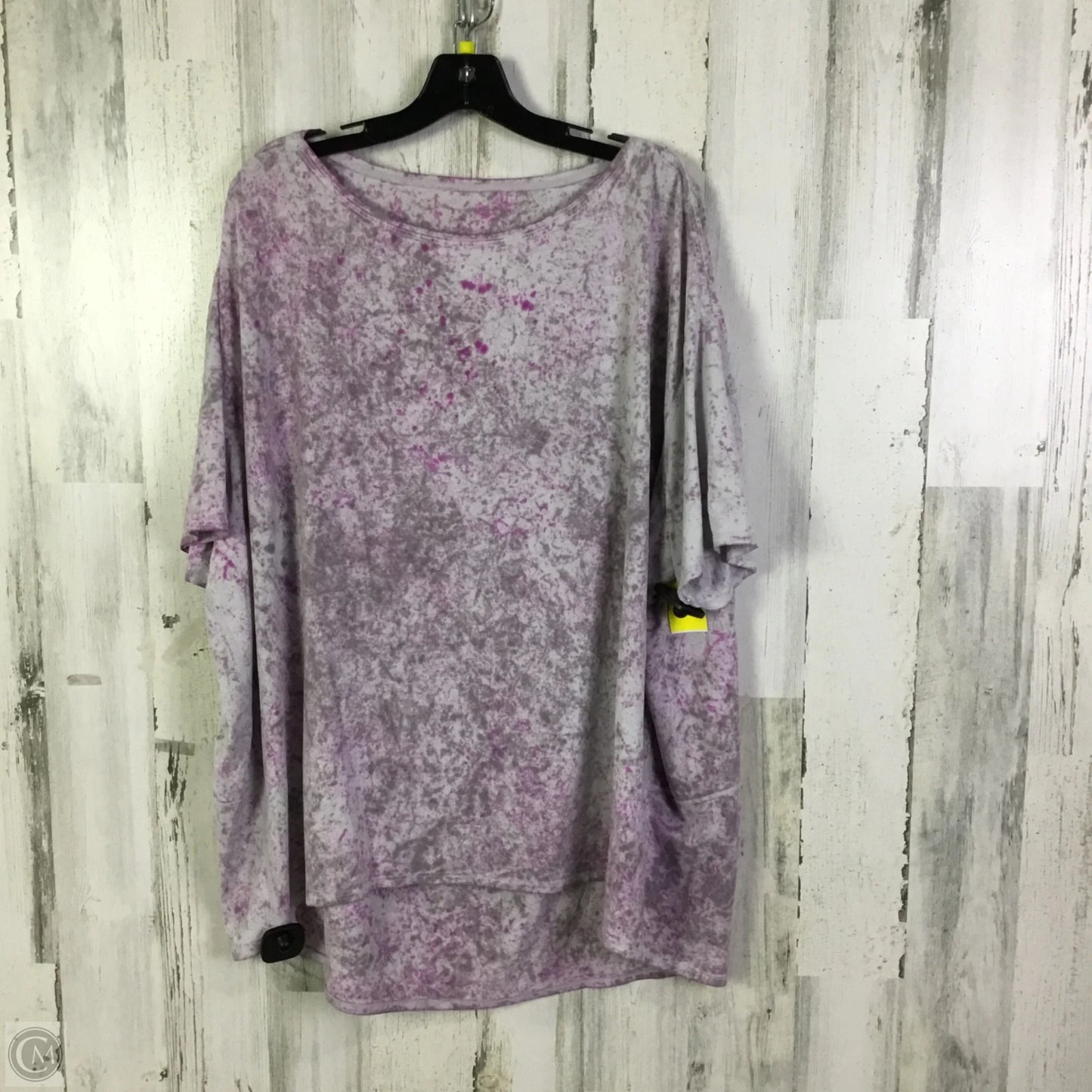 Athletic Top Short Sleeve By Lululemon In Grey & Purple, Size: 1x