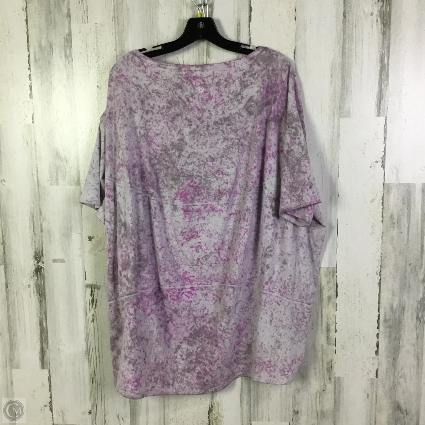 Athletic Top Short Sleeve By Lululemon In Grey & Purple, Size: 1x