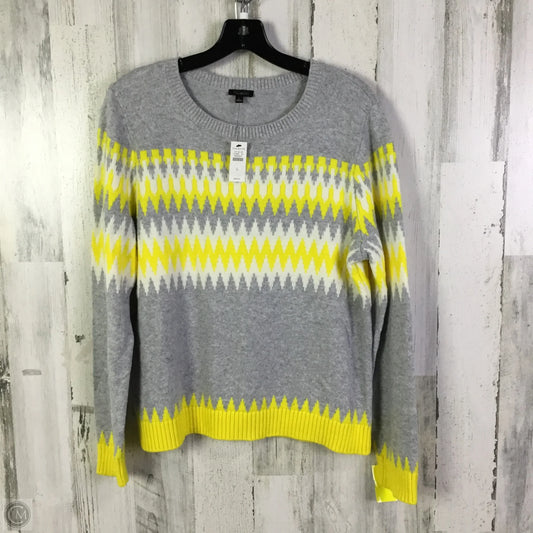 Sweater By Talbots In Grey & Yellow, Size: L