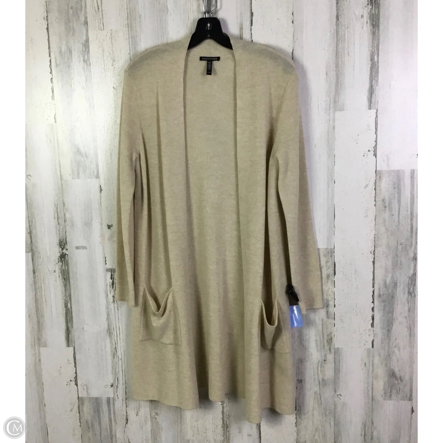 Sweater Cardigan By Eileen Fisher In Cream, Size: L