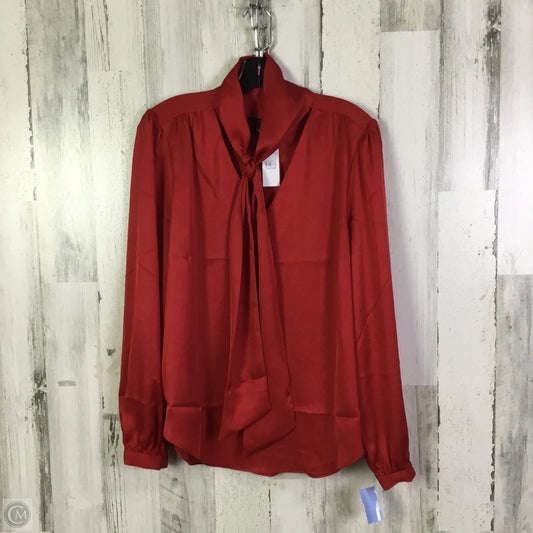 Blouse Long Sleeve By Ann Taylor In Red, Size: L