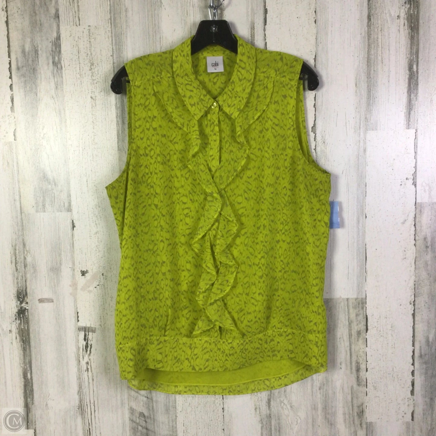 Blouse Sleeveless By Cabi In Chartreuse, Size: L