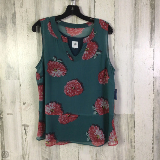 Top Sleeveless By Cabi In Blue & Pink, Size: L