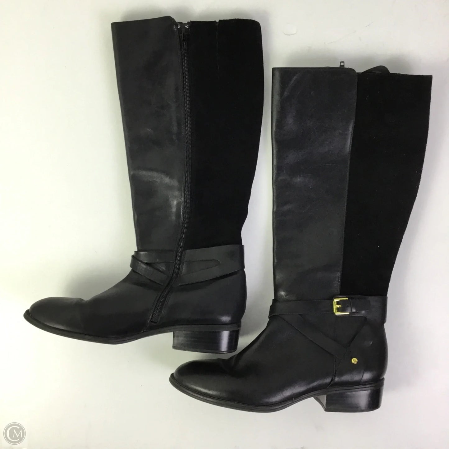 Boots Knee Flats By Lauren By Ralph Lauren In Black, Size: 8