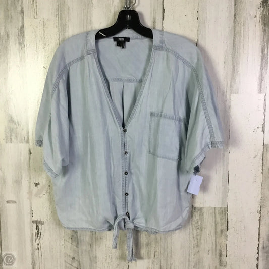 Top Short Sleeve By Paige In Blue, Size: L