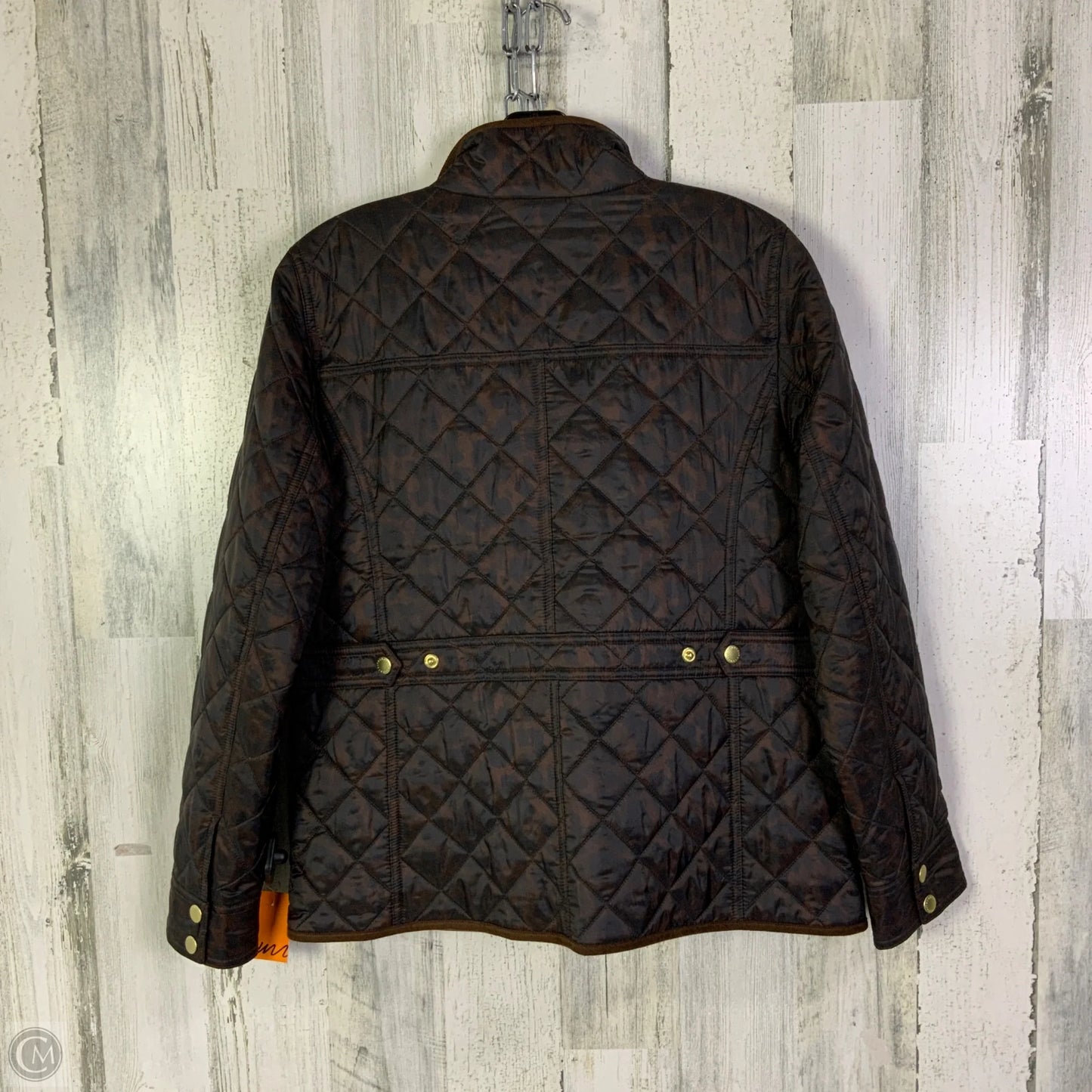 Jacket Puffer & Quilted By Talbots In Black & Brown, Size: Sp
