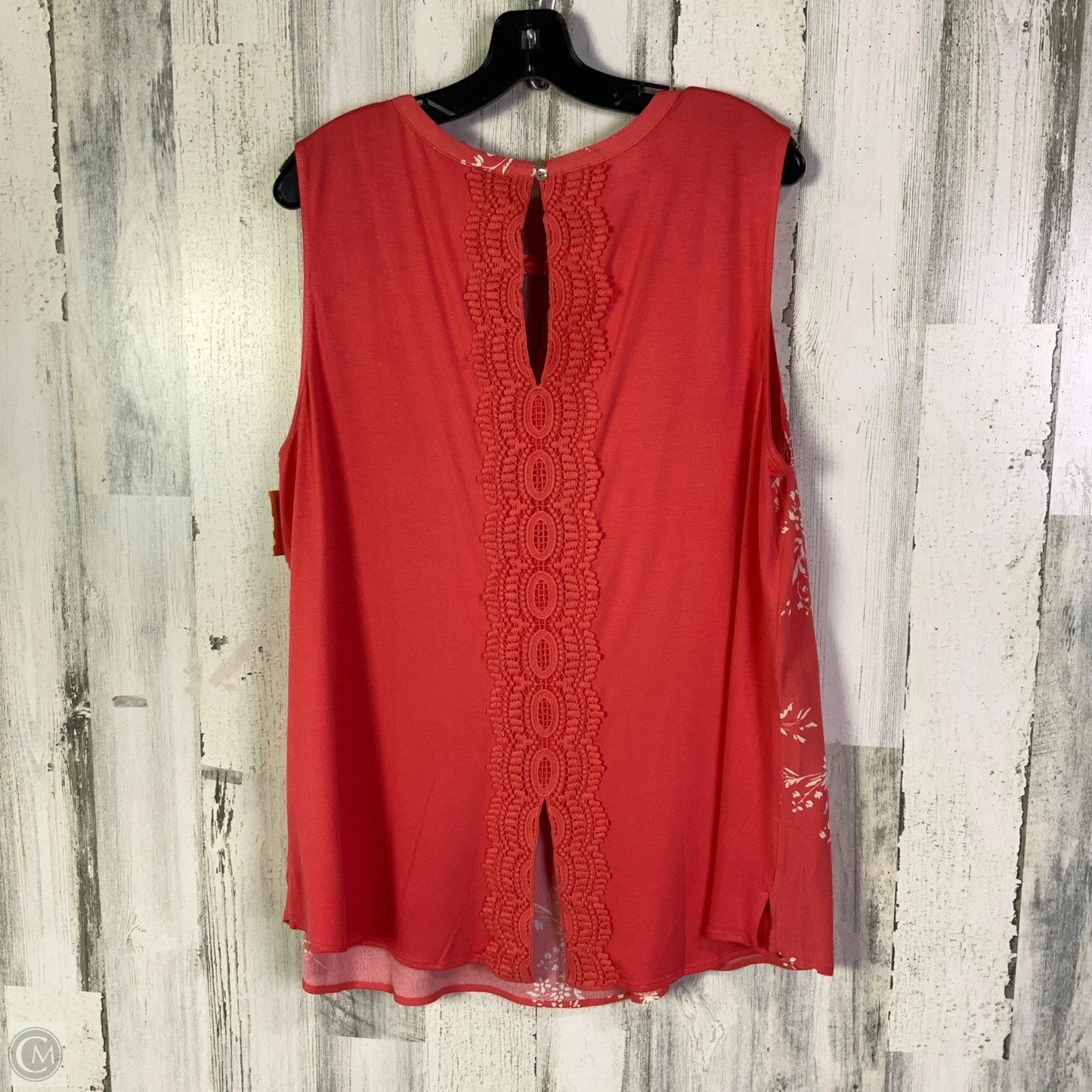 Top Sleeveless By Daniel Rainn In Pink & White, Size: 2x