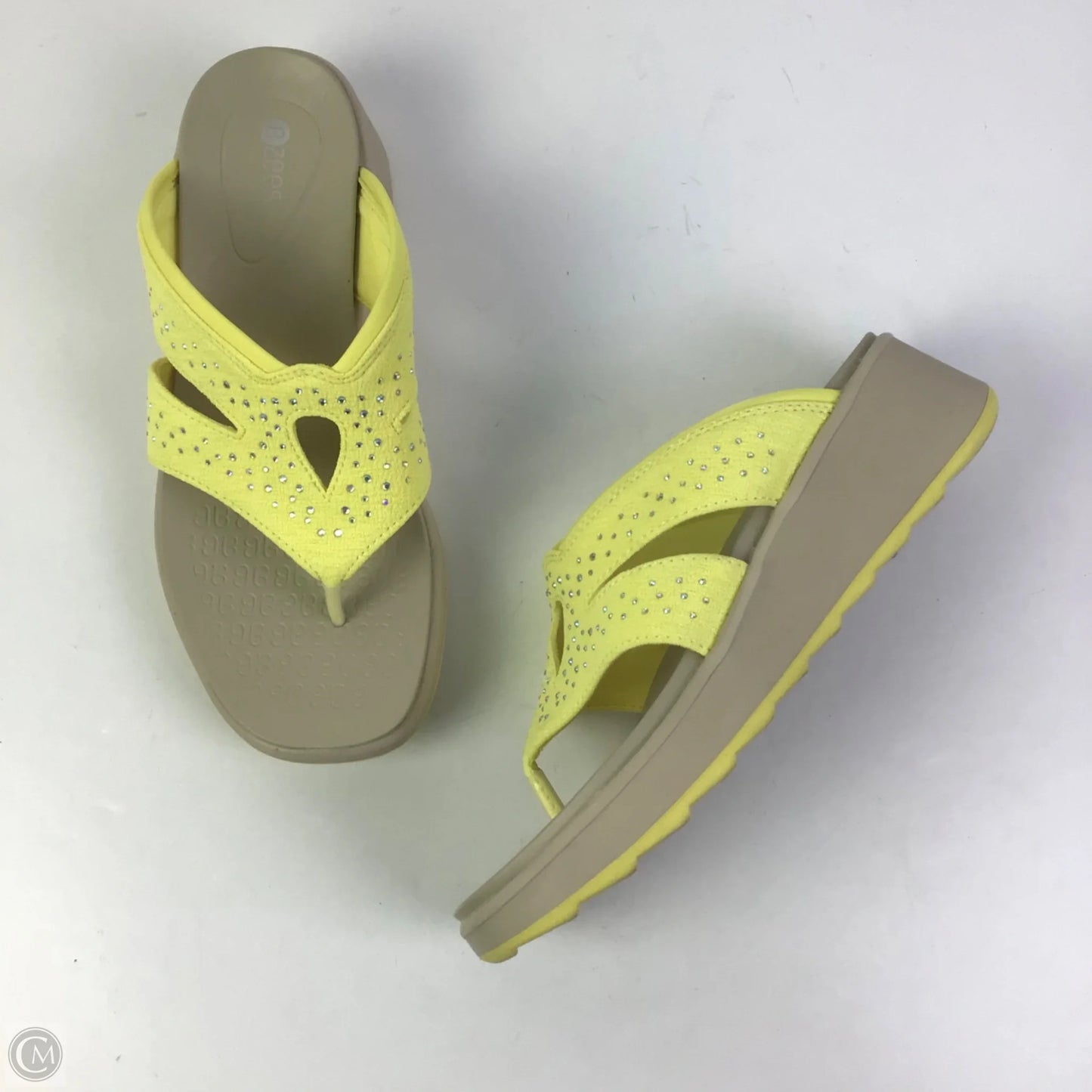 Sandals Heels Platform By Bzees In Yellow, Size: 7.5