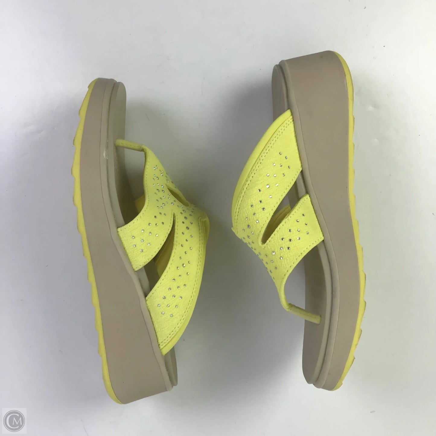 Sandals Heels Platform By Bzees In Yellow, Size: 7.5