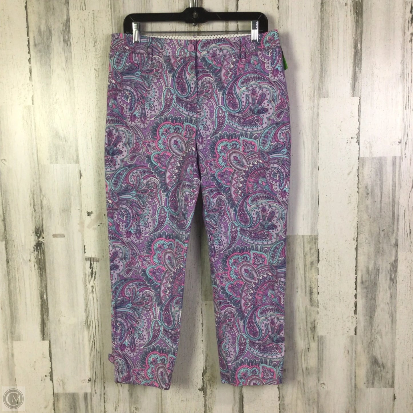 Pants Cropped By Talbots In Purple & White, Size: 8