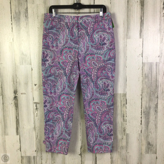 Pants Cropped By Talbots In Purple & White, Size: 8