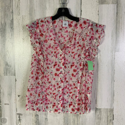 Top Sleeveless By Cabi In Pink & White, Size: Xs