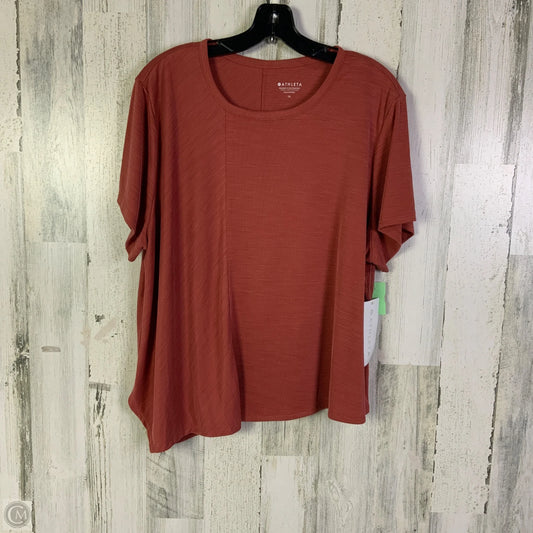 Top Short Sleeve By Athleta In Orange, Size: 1x