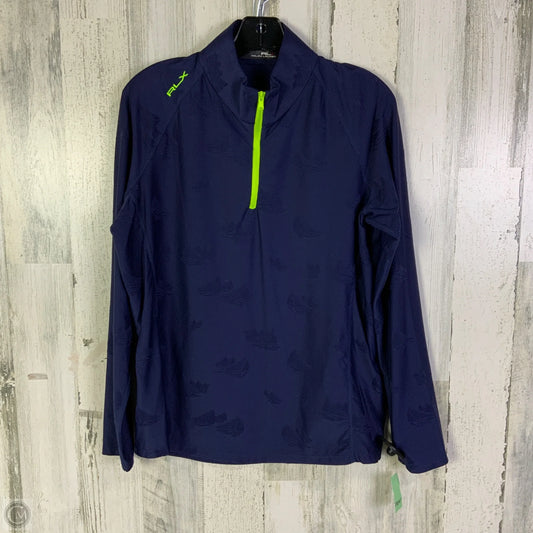 Athletic Top Long Sleeve Collar By Rlx In Navy, Size: L