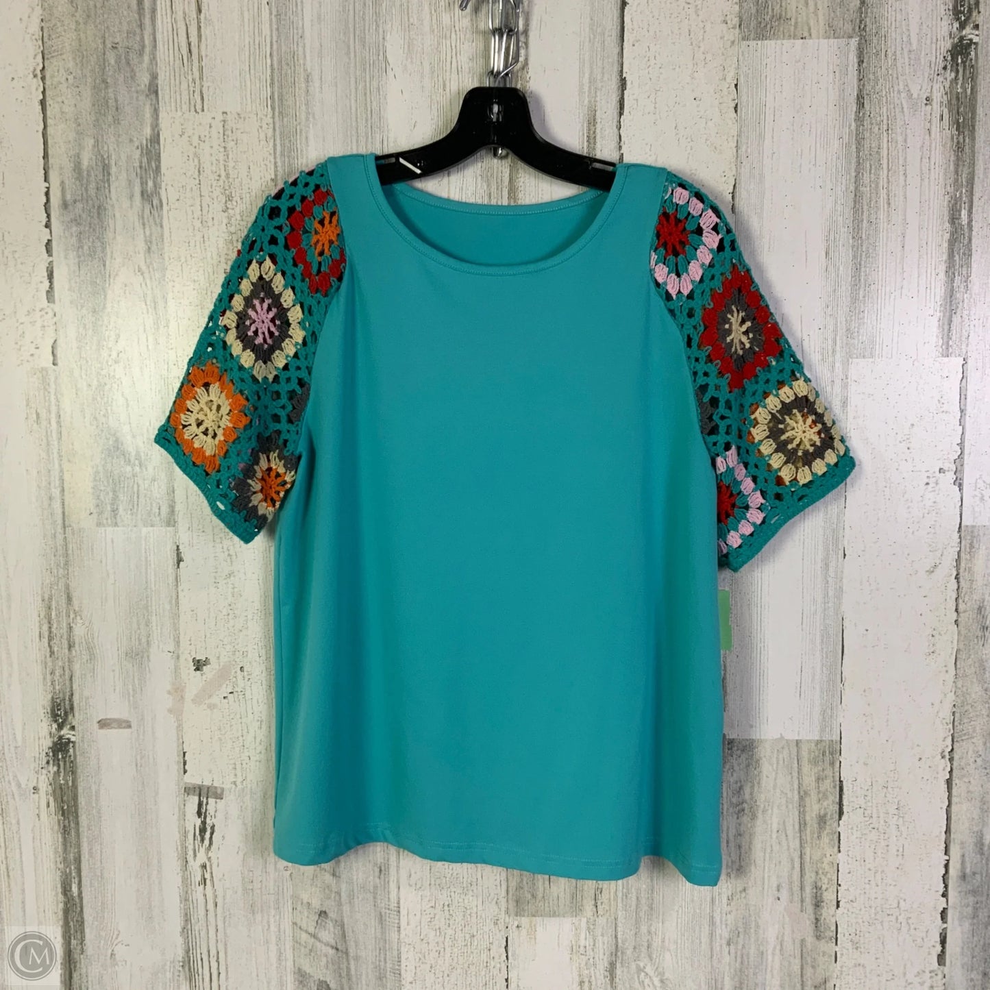 Top Short Sleeve By Cmf In Blue, Size: M