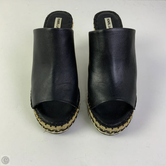 Sandals Designer By Karl Lagerfeld In Black, Size: 9.5
