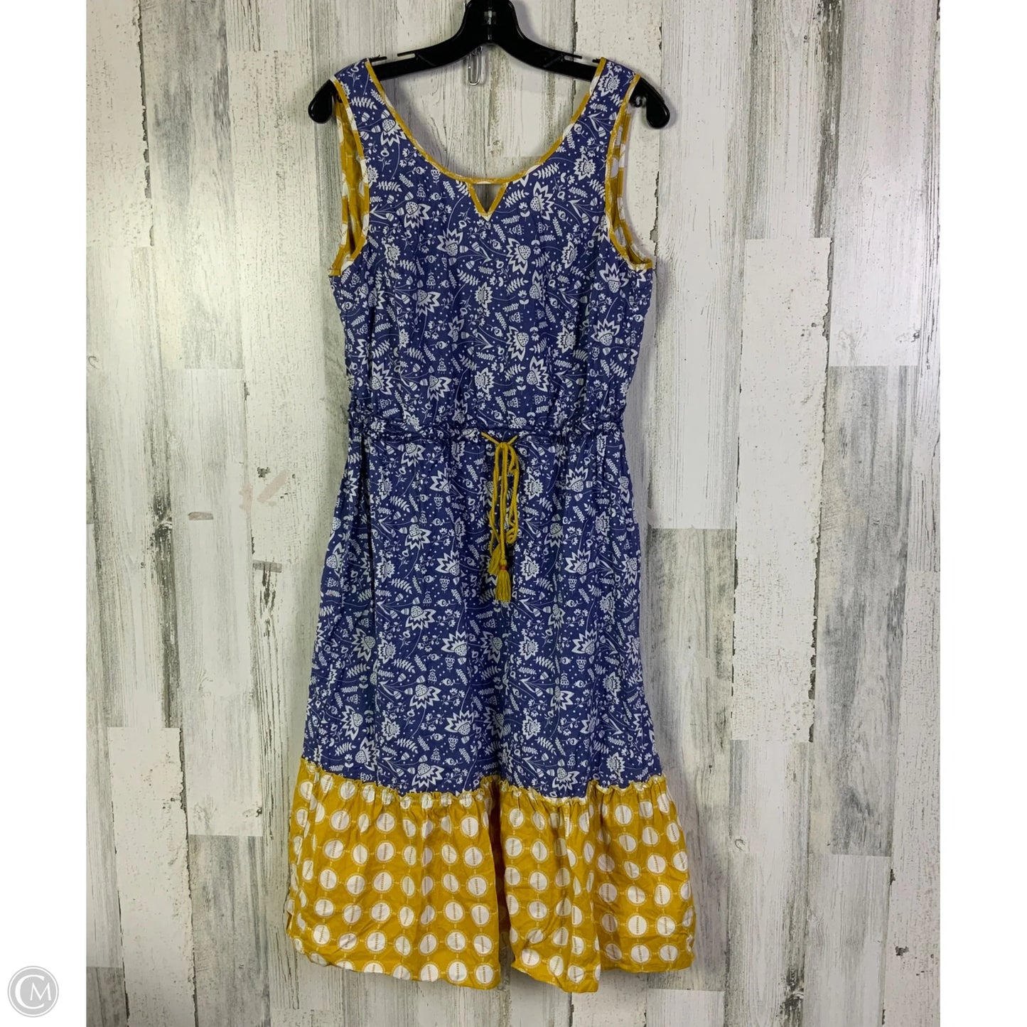Dress Casual Short By Matilda Jane In Blue & Yellow, Size: M