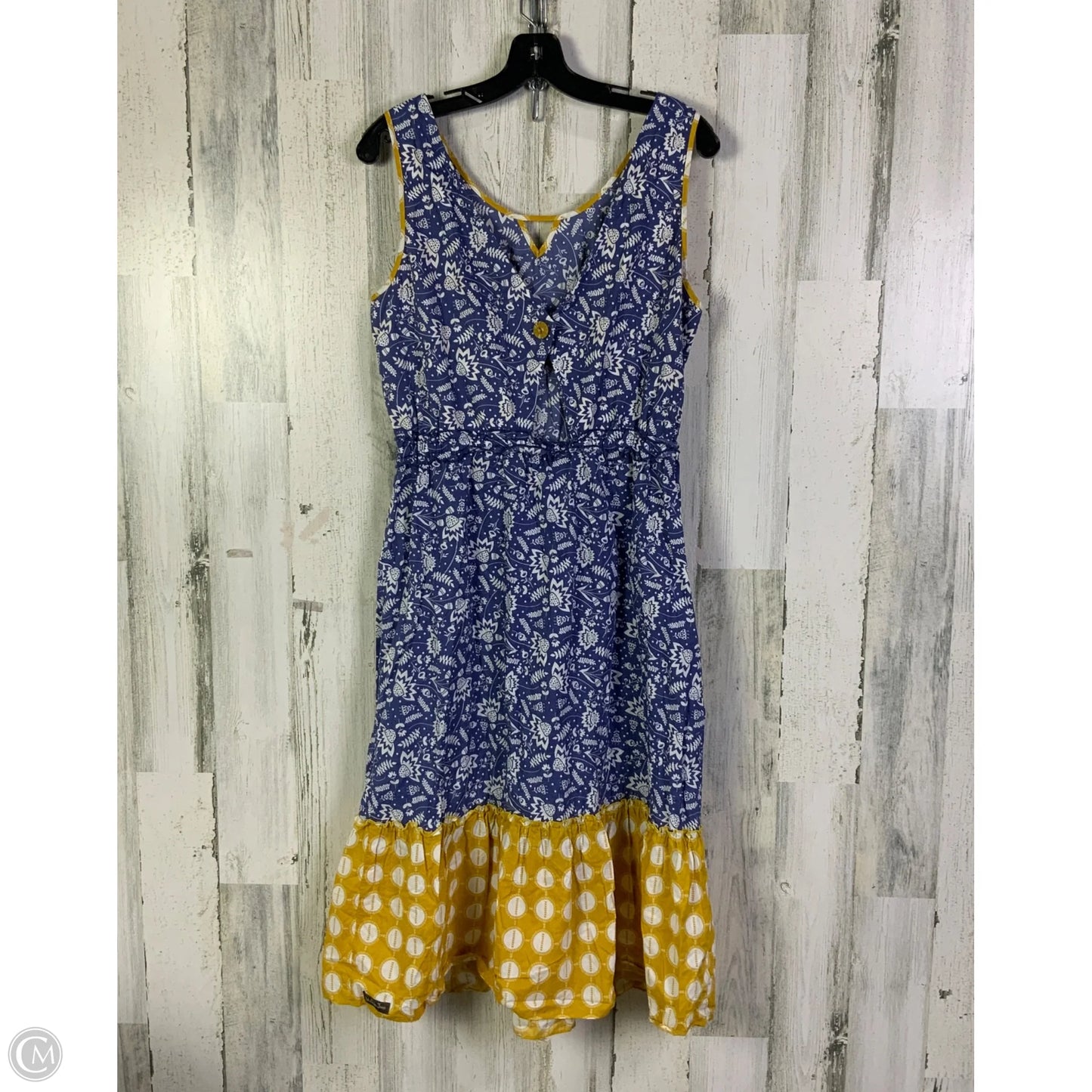 Dress Casual Short By Matilda Jane In Blue & Yellow, Size: M