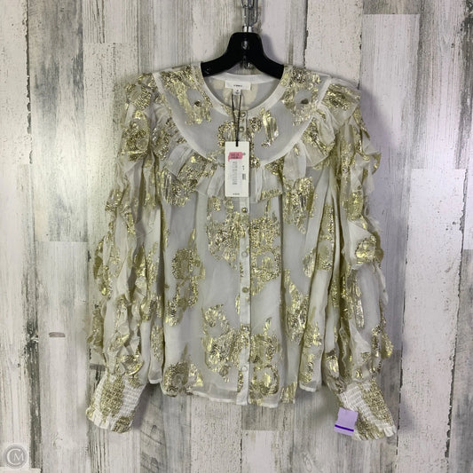 Blouse Long Sleeve By A Loves A In Cream, Size: M